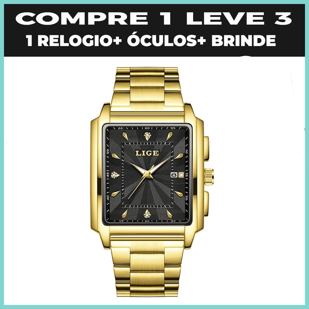 Relogio Masculino Magnus Gold+Brindes