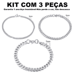 Kit Pulseira aço inoxidável e Banhado a Ouro Elegancy