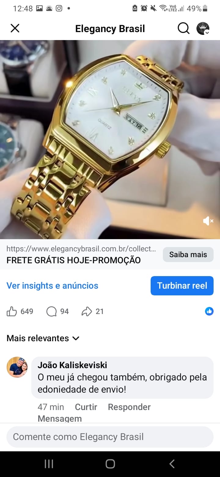 Relogio Eleganzzia Original-  - FRETE GRÁTIS+ 2 BRINDES