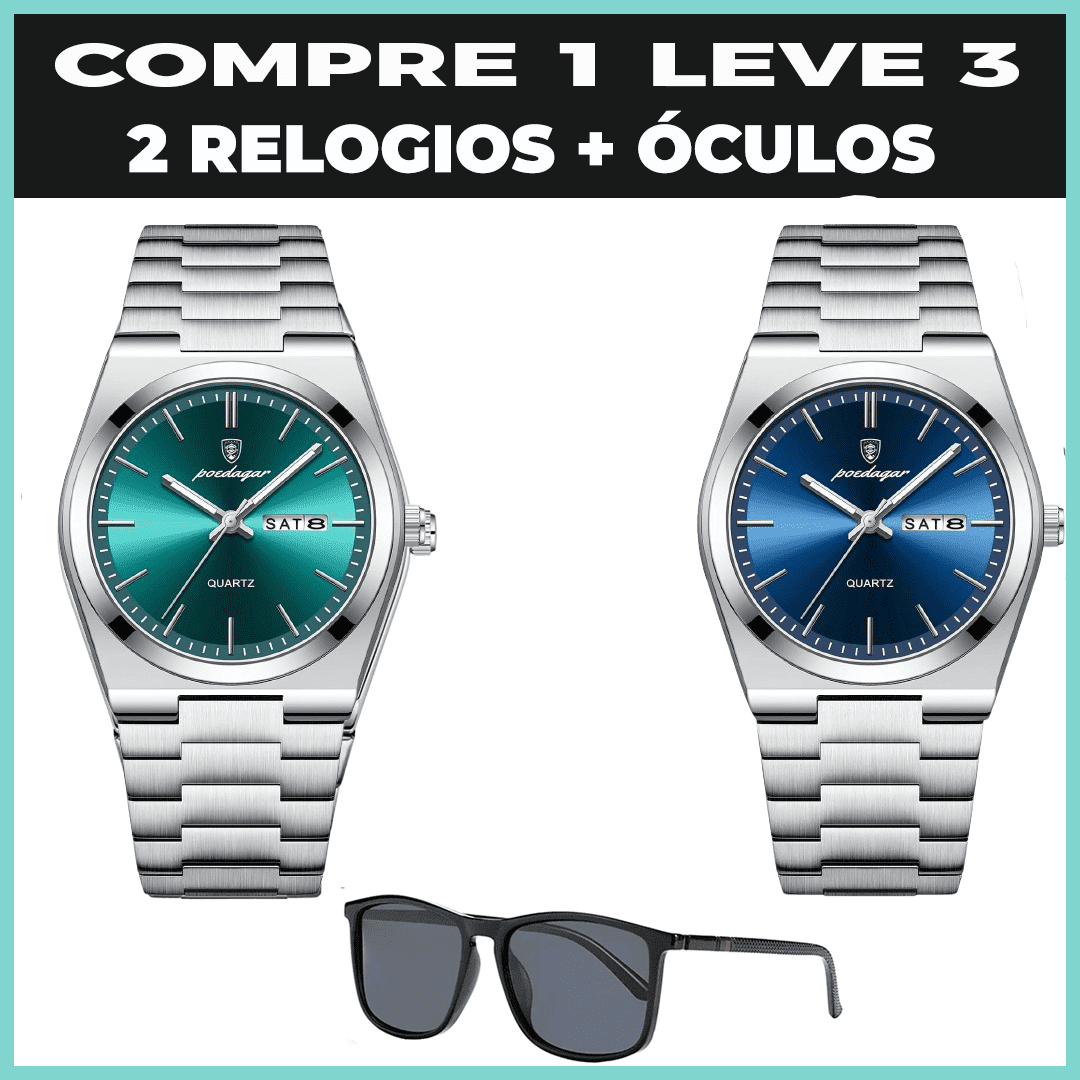 Relogio Elegancy Classic  2 Unidsdes + brinde