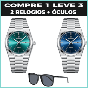 Relogio Elegancy Classic  2 Unidsdes + brinde