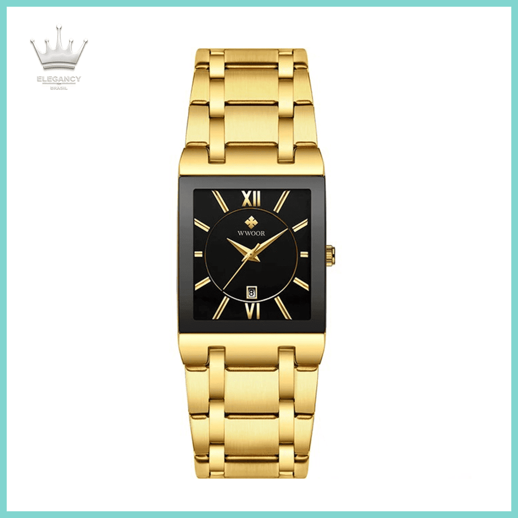 Relogio  Gold Masculino Wwoor Elegancy