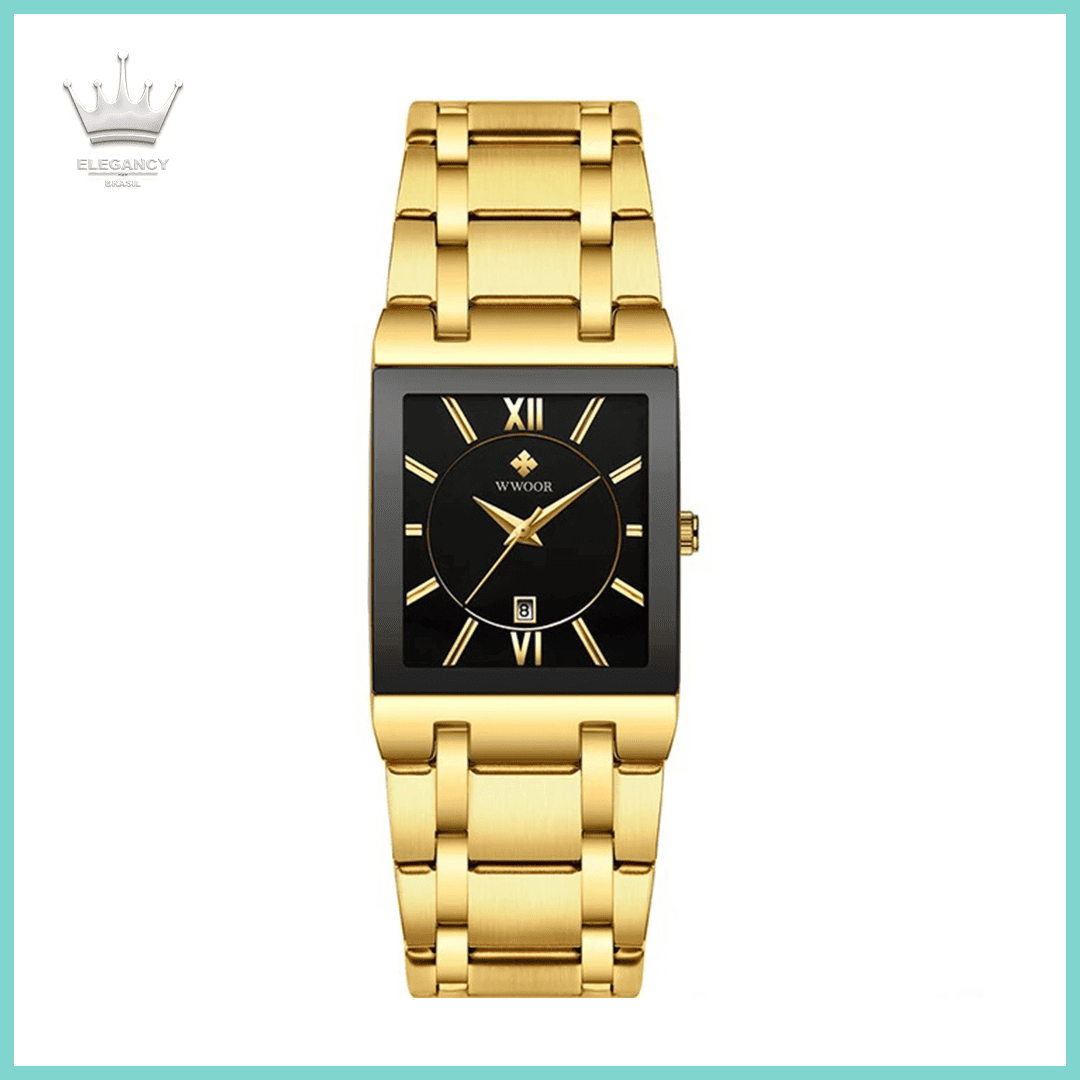 Relogio  Gold Masculino Wwoor Elegancy