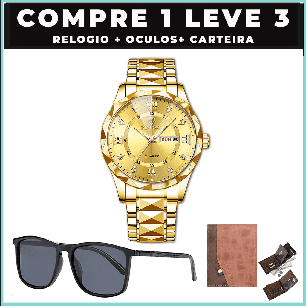 Relógio Masculino Luxury ( COMPRE 1 LEVE 3)