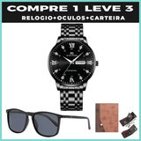 PRETO +  OCULOS  + CARTEIRA