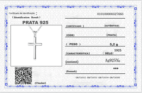Cordão de Prata Pingente de Cruz