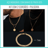 KIT 2- CORRENTE  DOURADA + PRATA+PULSEIRA DOURADA