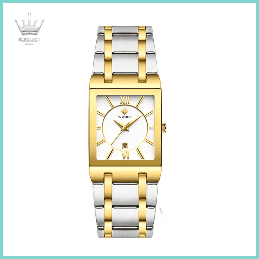 Relogio  Gold Masculino Wwoor Elegancy