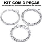 Kit Pulseira aço inoxidável e Banhado a Ouro Elegancy