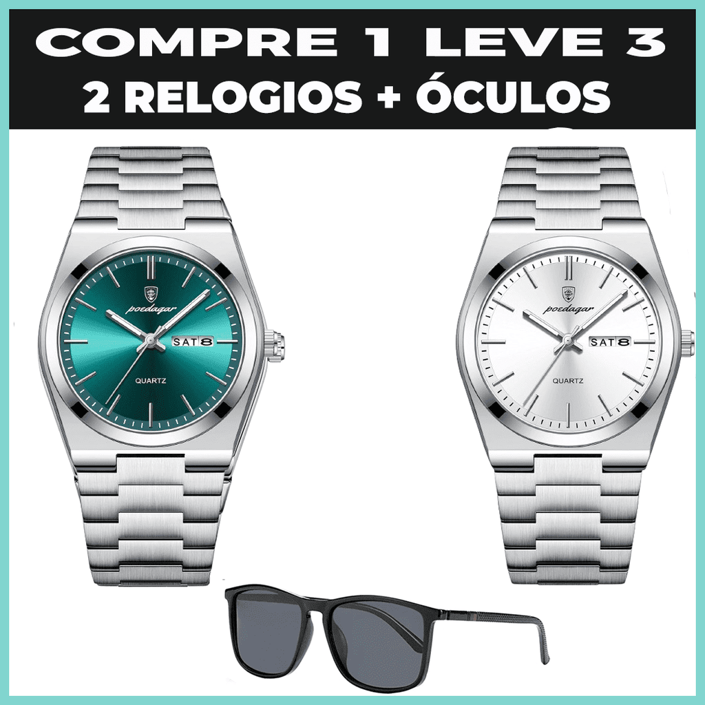 Relogio Elegancy Classic  2 Unidsdes + brinde