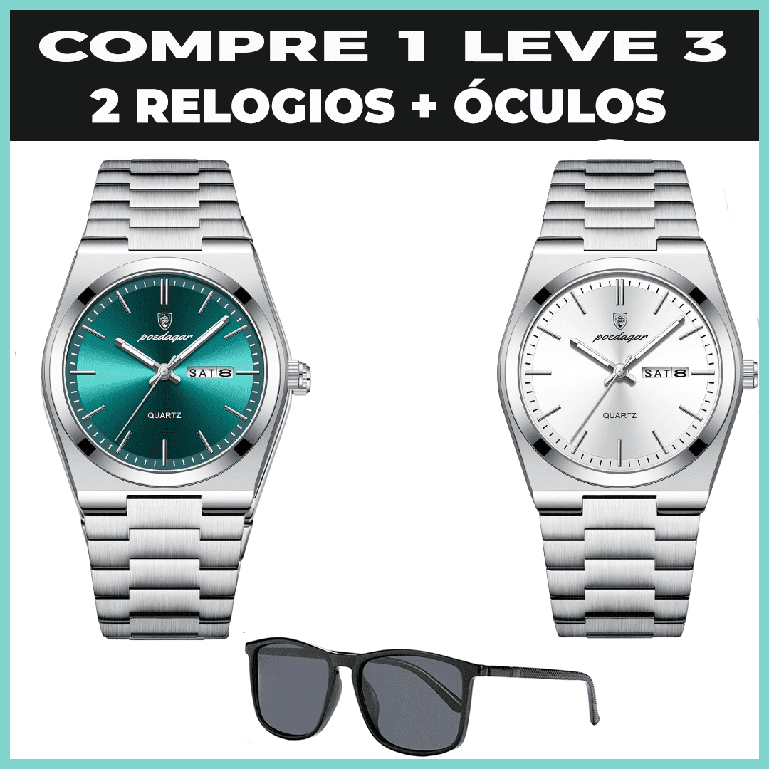 Relogio Elegancy Classic  2 Unidsdes + brinde