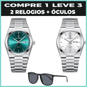 Relogio Elegancy Classic  2 Unidsdes + brinde