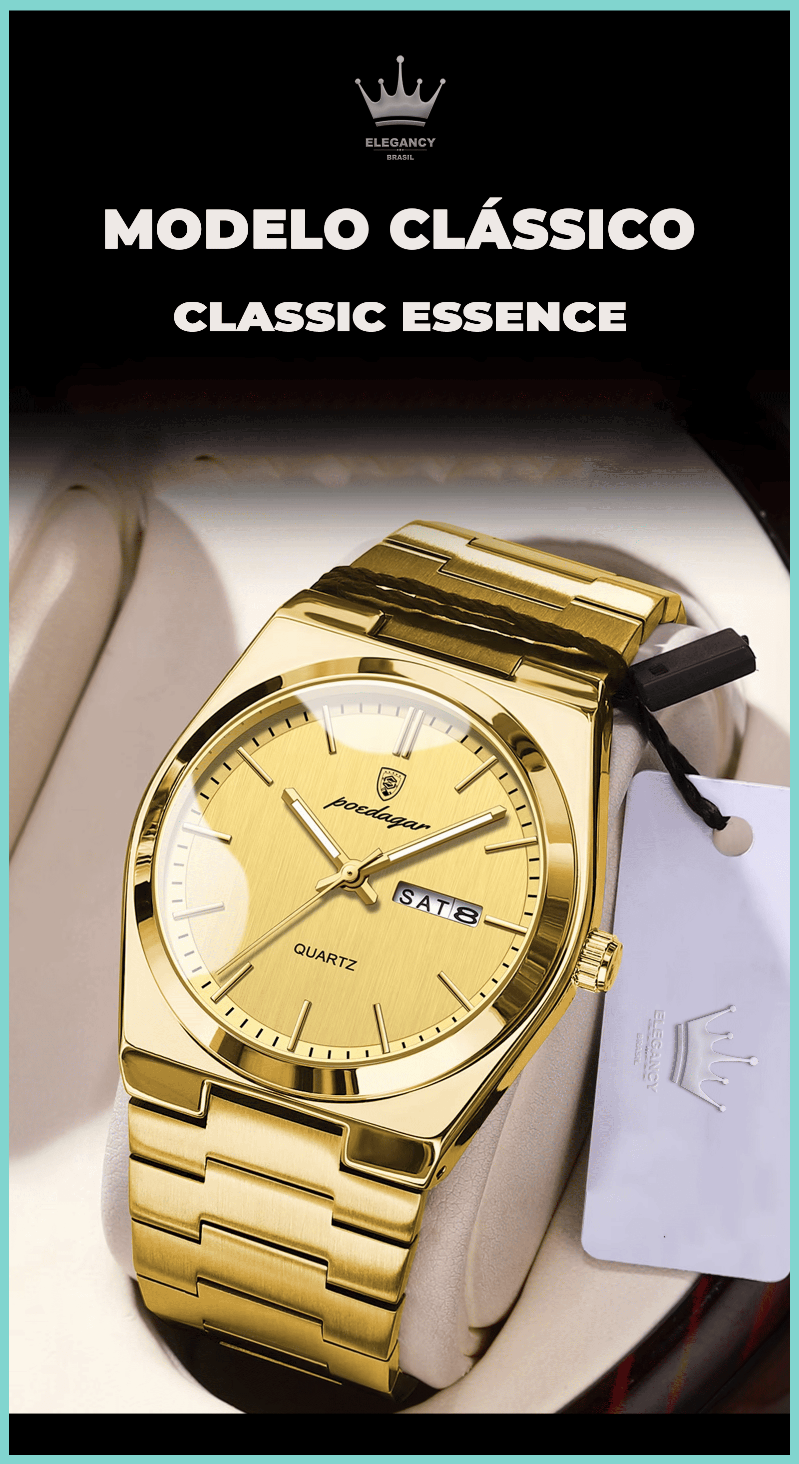 Relogio Elegancy Classic  2 Unidsdes + brinde