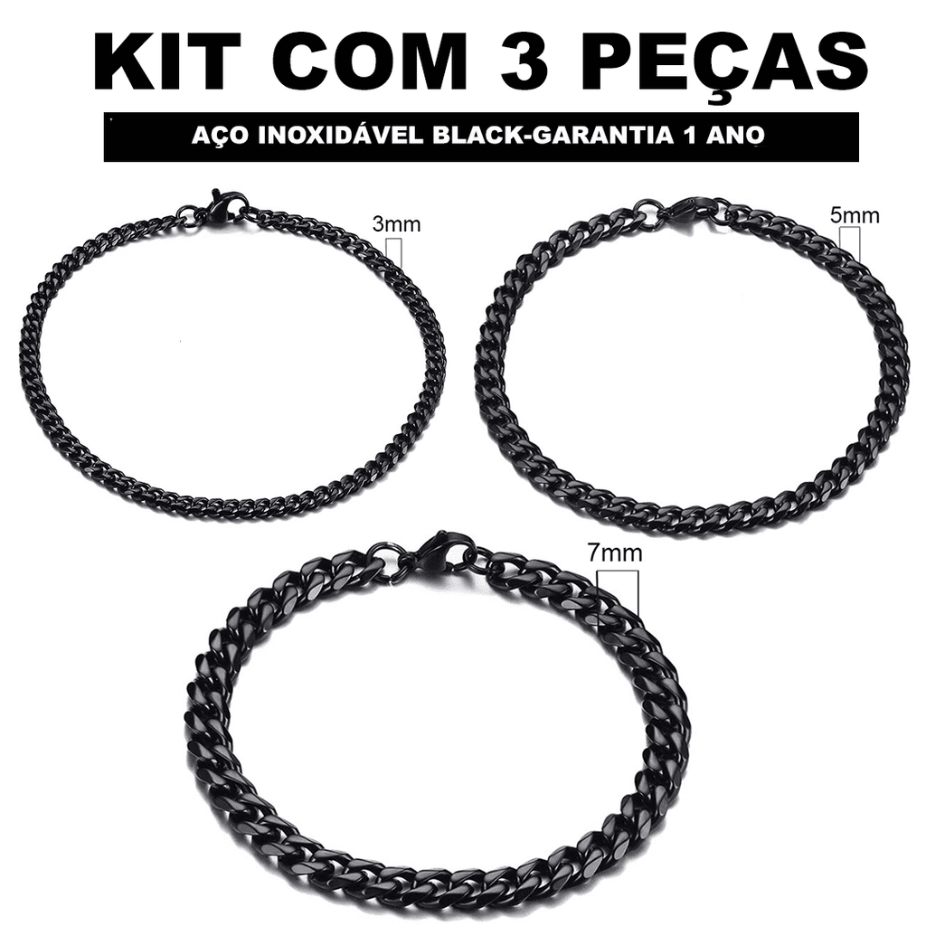Kit Pulseira aço inoxidável e Banhado a Ouro Elegancy