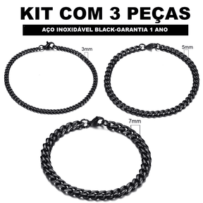 Kit Pulseira aço inoxidável e Banhado a Ouro Elegancy
