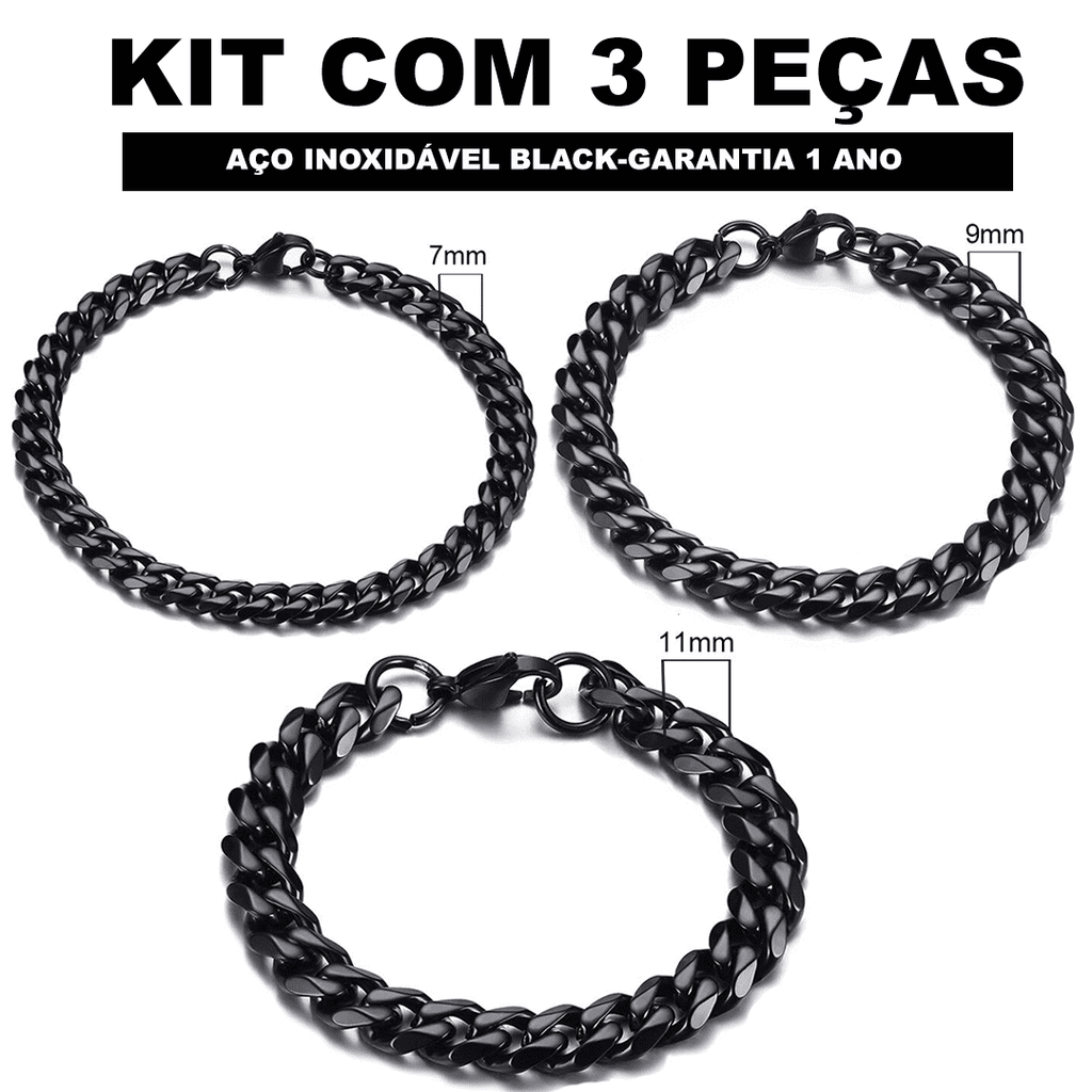 Kit Pulseira aço inoxidável e Banhado a Ouro Elegancy