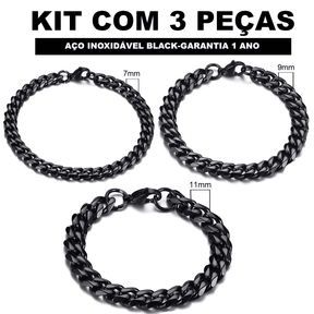 Kit Pulseira aço inoxidável e Banhado a Ouro Elegancy