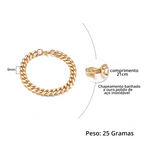 Kit Pulseira aço inoxidável e Banhado a Ouro Elegancy