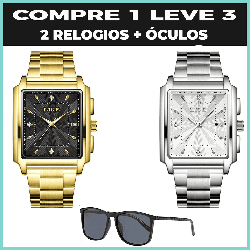 Relogio Masculino Magnus Gold+Brindes