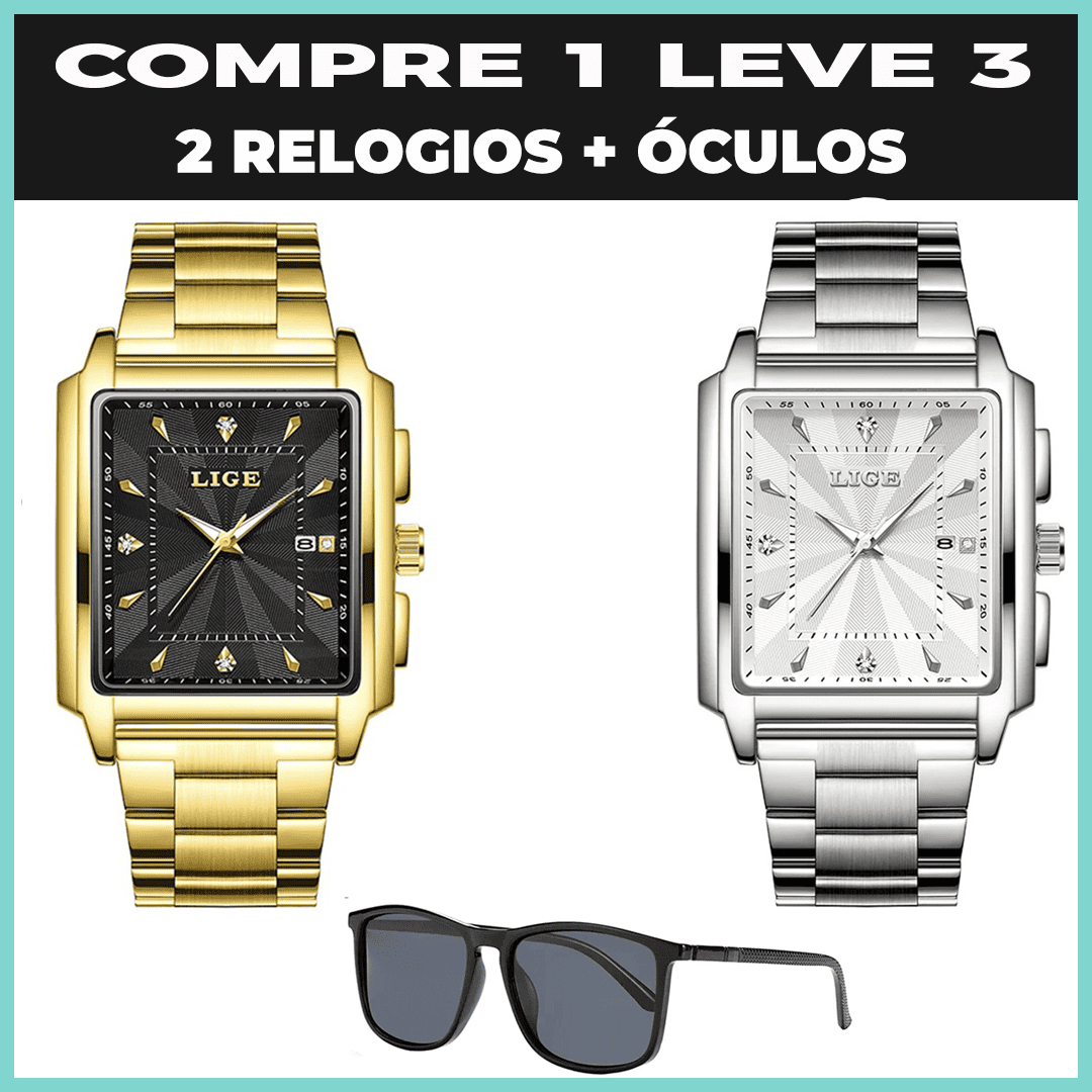 Relogio Masculino Magnus Gold+Brindes