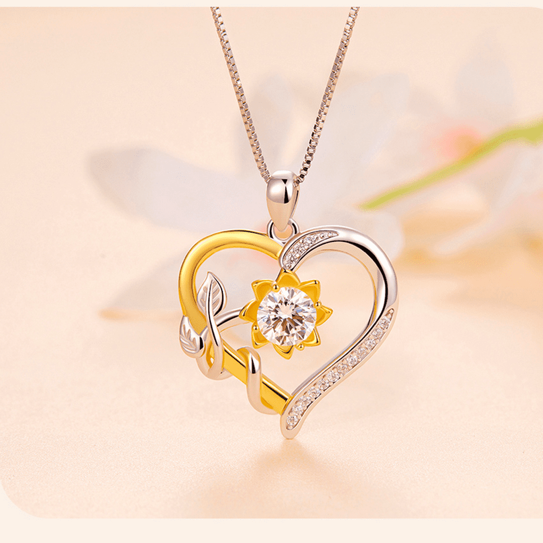 Colar de Prata Coração Amado com Pedra de Moissanite