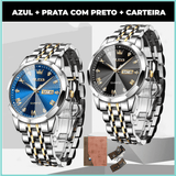 AZUL + PRATA COM PRETO + CARTEIRA
