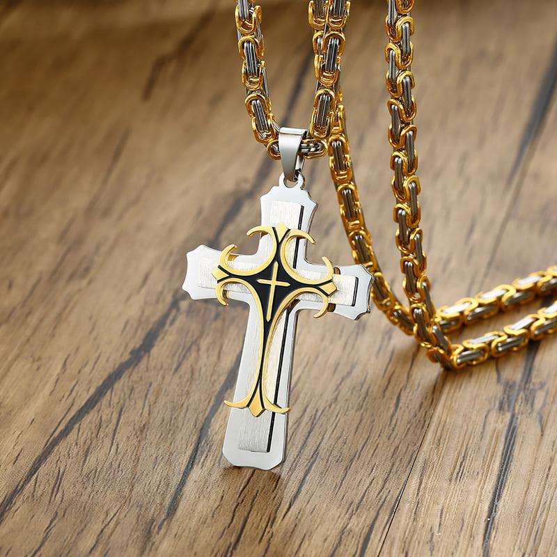 Corrente com Crucifixo- Banhado a Ouro 18k