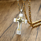 Corrente com Crucifixo- Banhado a Ouro 18k