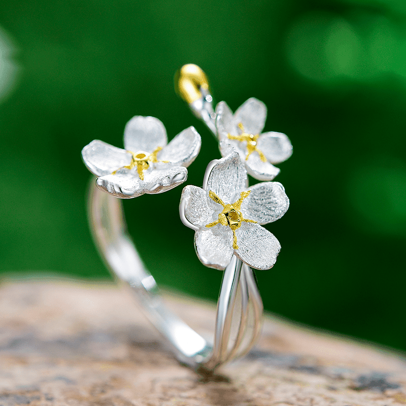 Anel Flores Elegancy Prata 925