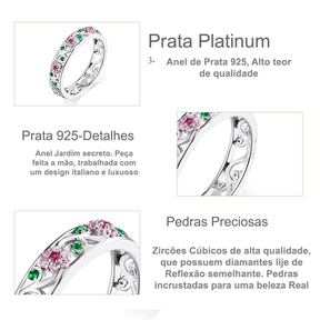 Anel  de Prata  Jardim Secreto