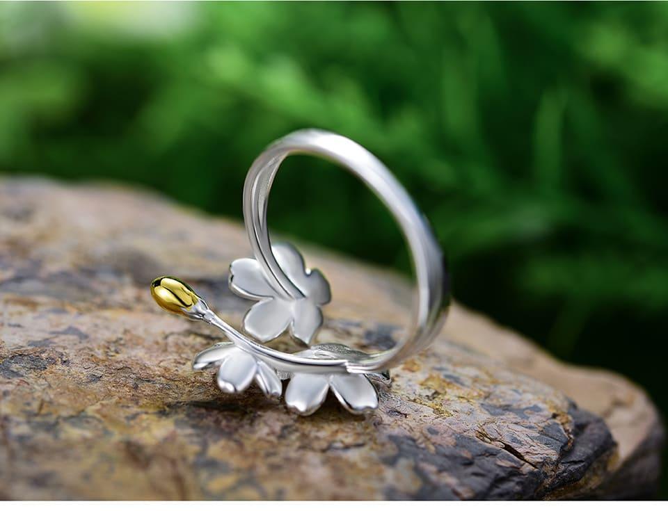 Anel Flores Elegancy Prata 925