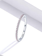 Anel Glamour de Prata com Diamente Sintético
