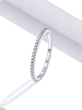 Anel Glamour de Prata com Diamente Sintético