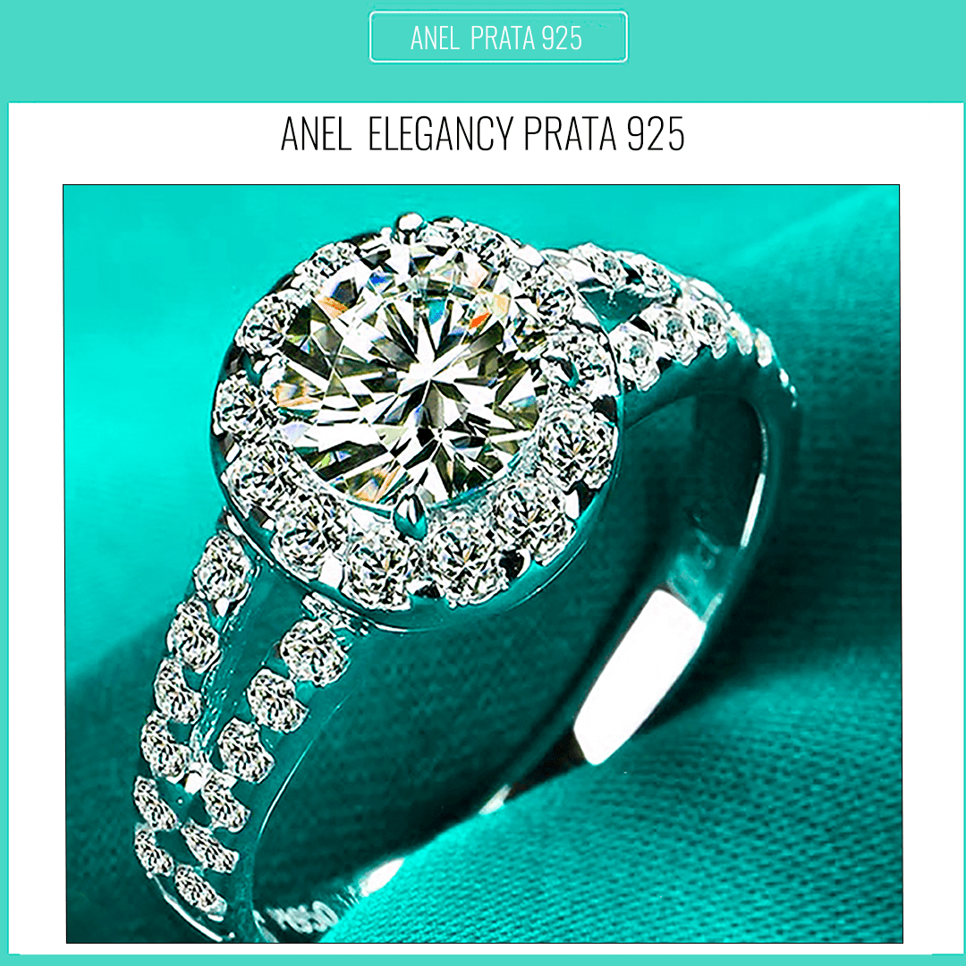 Anel Elegancy de Prata 925 com Pedra Zircônia