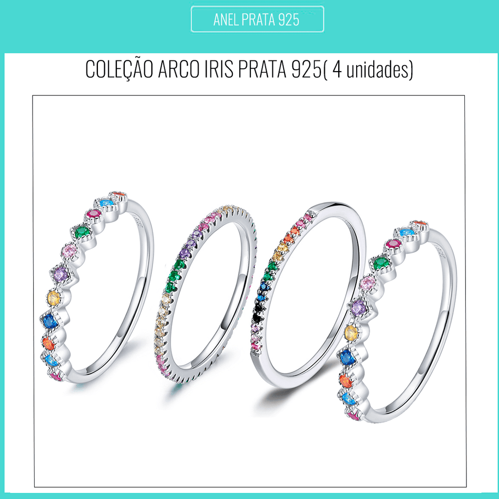 Conjunto de Anéis Elegância Prata 925
