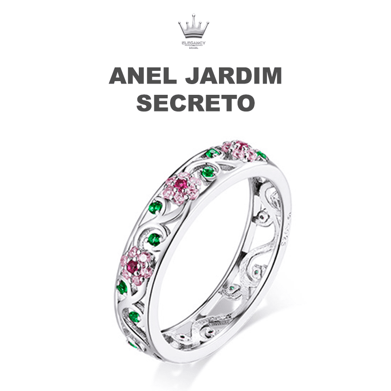 Anel  de Prata  Jardim Secreto