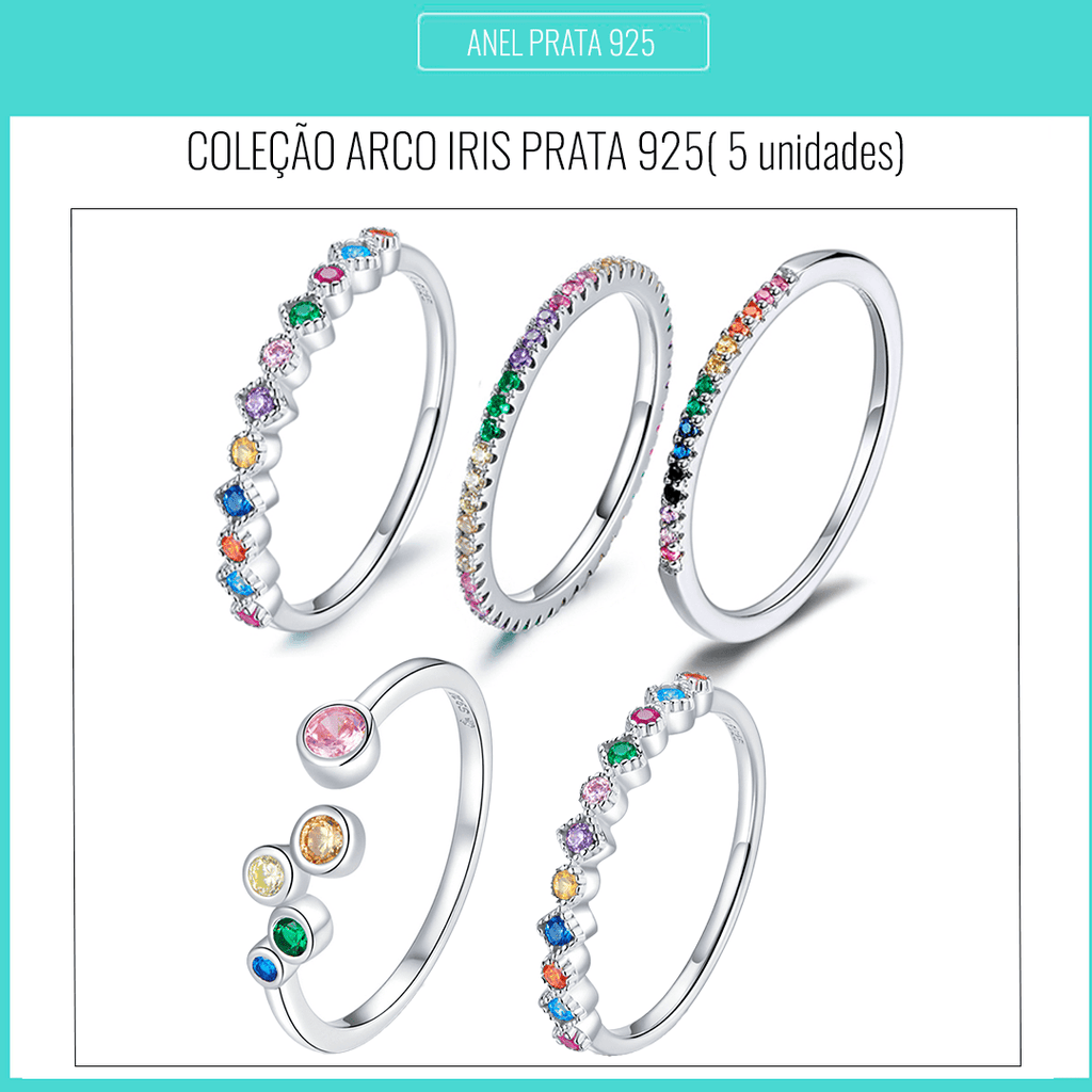Conjunto de Anéis Elegância Prata 925