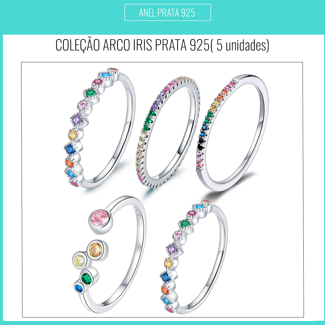 Conjunto de Anéis Elegância Prata 925