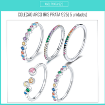 Conjunto de Anéis Elegância Prata 925