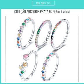 Conjunto de Anéis Elegância Prata 925