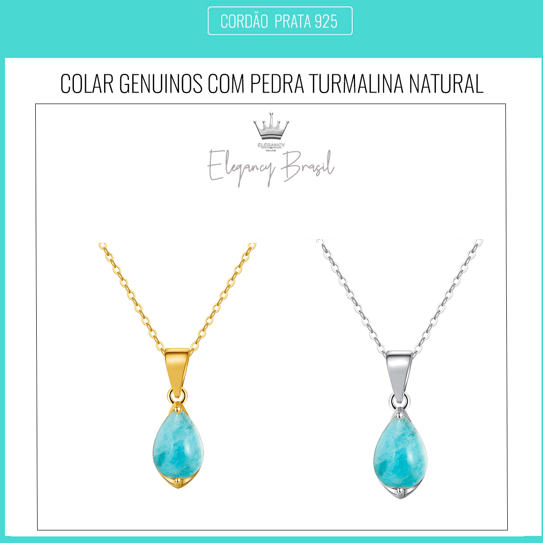 Colar Elegancy Prata Genuina com Turmalina