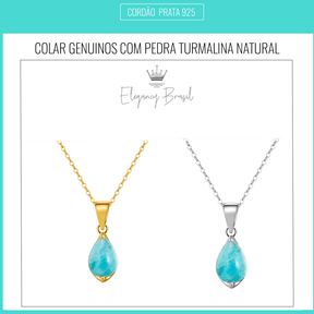 Colar Elegancy Prata Genuina com Turmalina