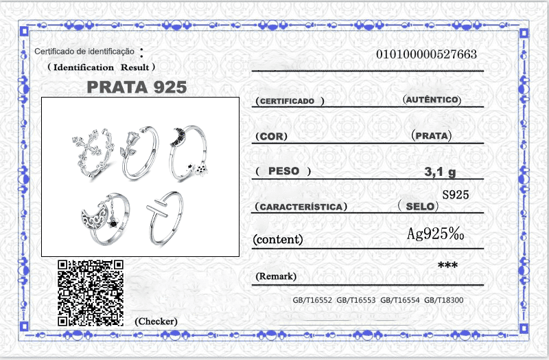 Conjunto Glamour Com 5 Anéis de Prata