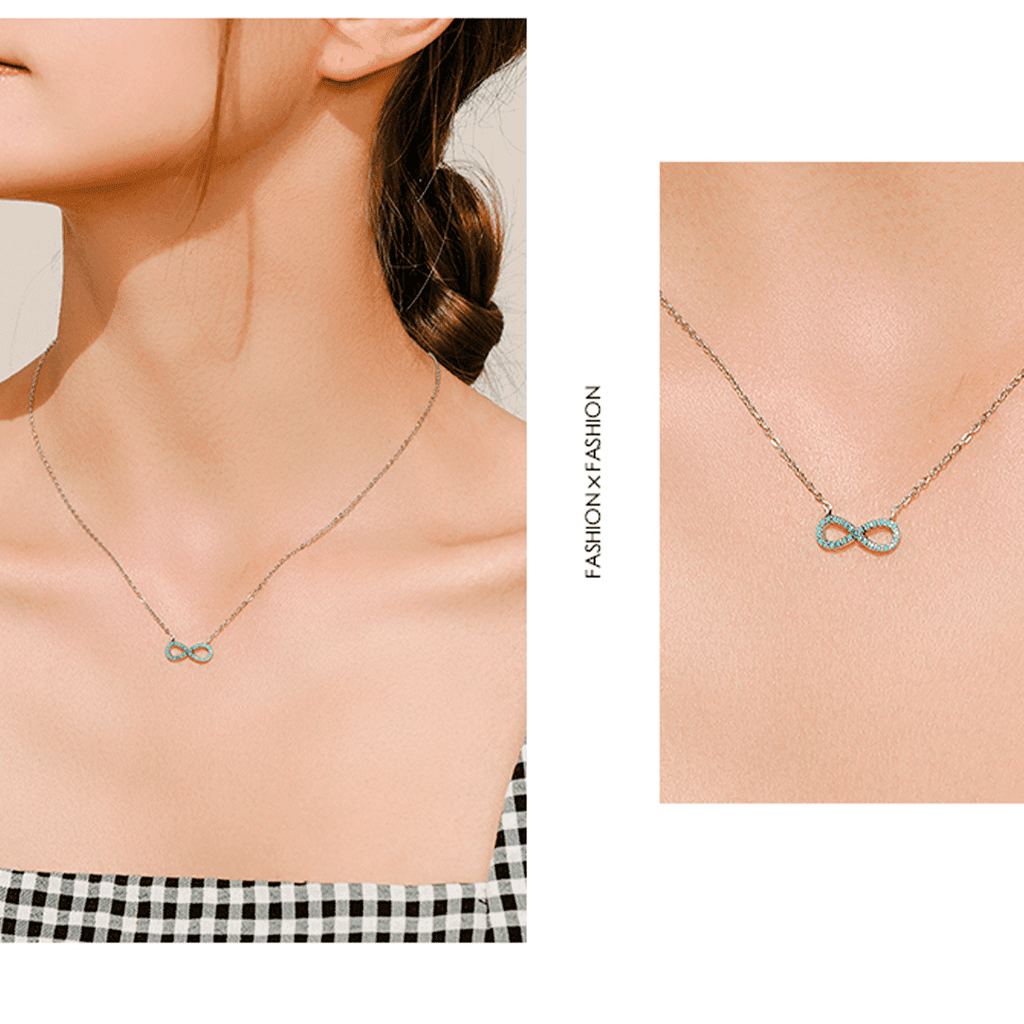 Colar de Prata Infinito Amor Blue