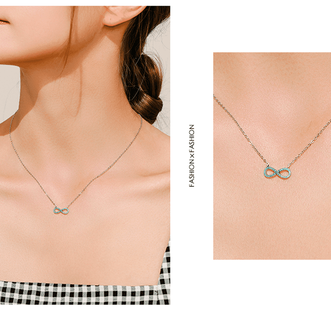 Colar de Prata Infinito Amor Blue