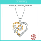 Colar de Prata Coração Amado com Pedra de Moissanite