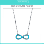 Colar de Prata Infinito Amor Blue