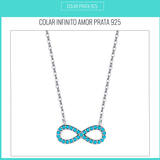 Colar de Prata Infinito Amor Blue