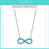 Colar de Prata Infinito Amor Blue
