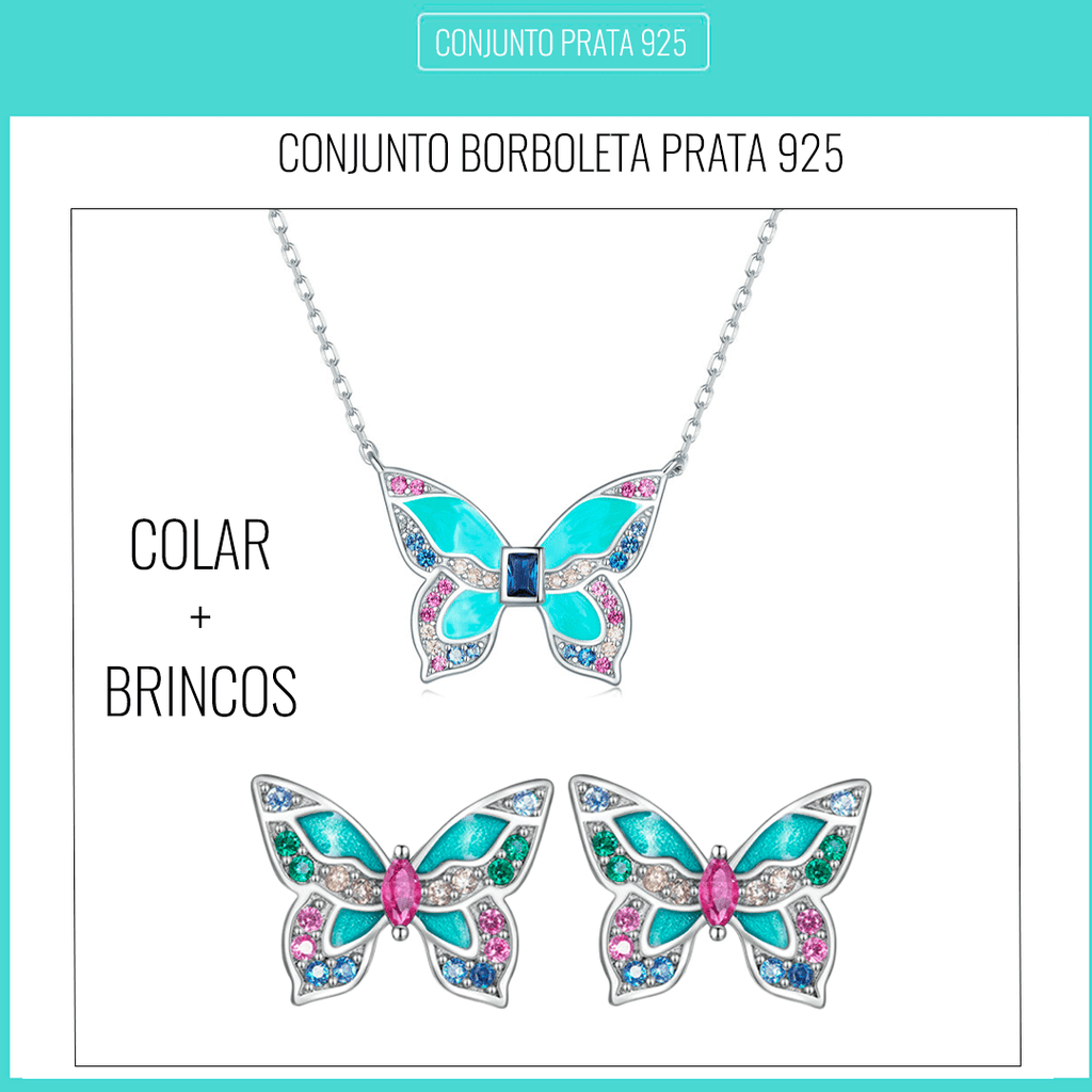 Colar Borboleta Prata 925